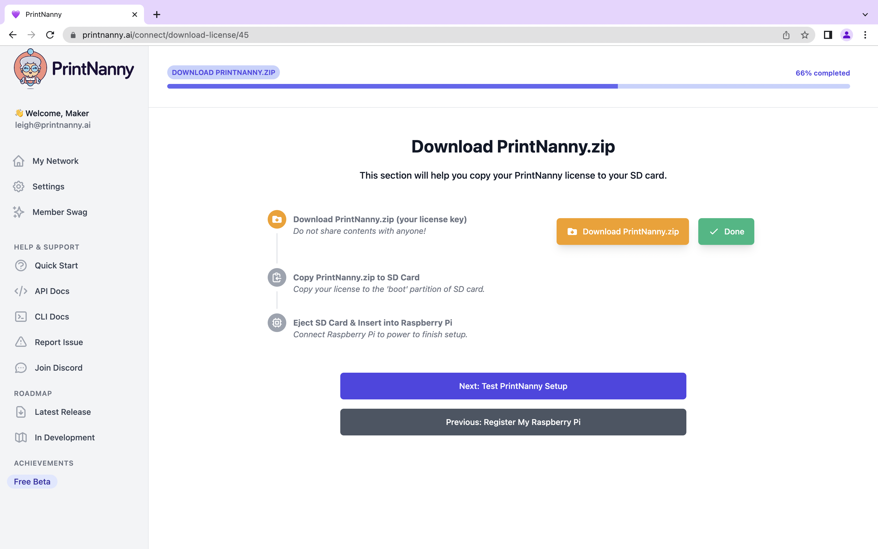 PrintNanny OS now provides a setup wizard for easy installation